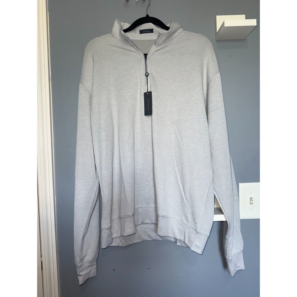 NWT Men's Turtleson 'Wallace' Quarter-Zip in Pearl | Size Large | Golf, Outdoors